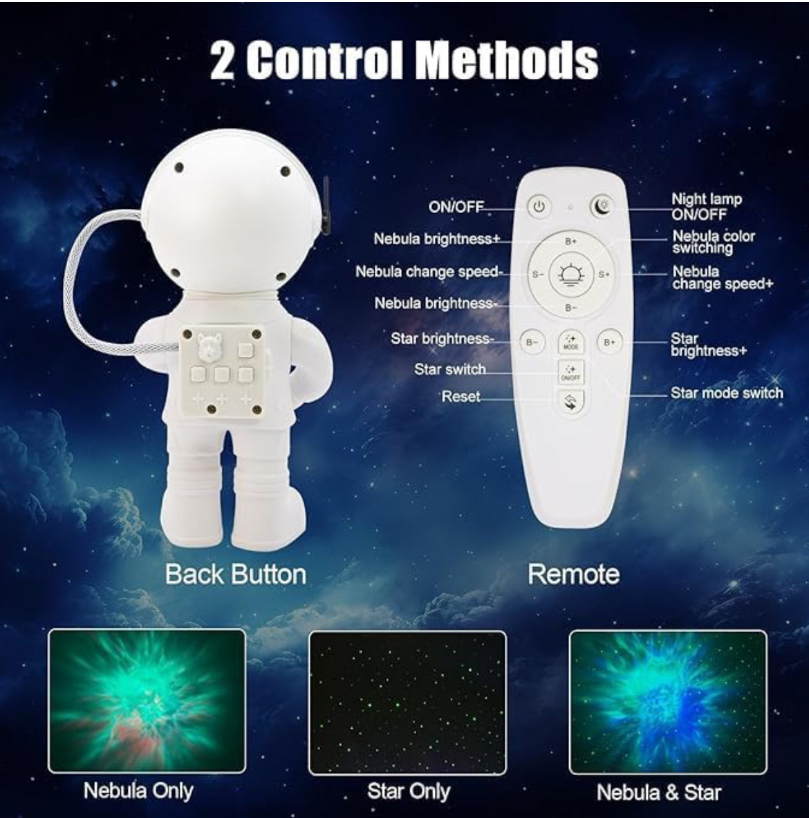 Starry Sky Astronaut Projector & Night Lamp