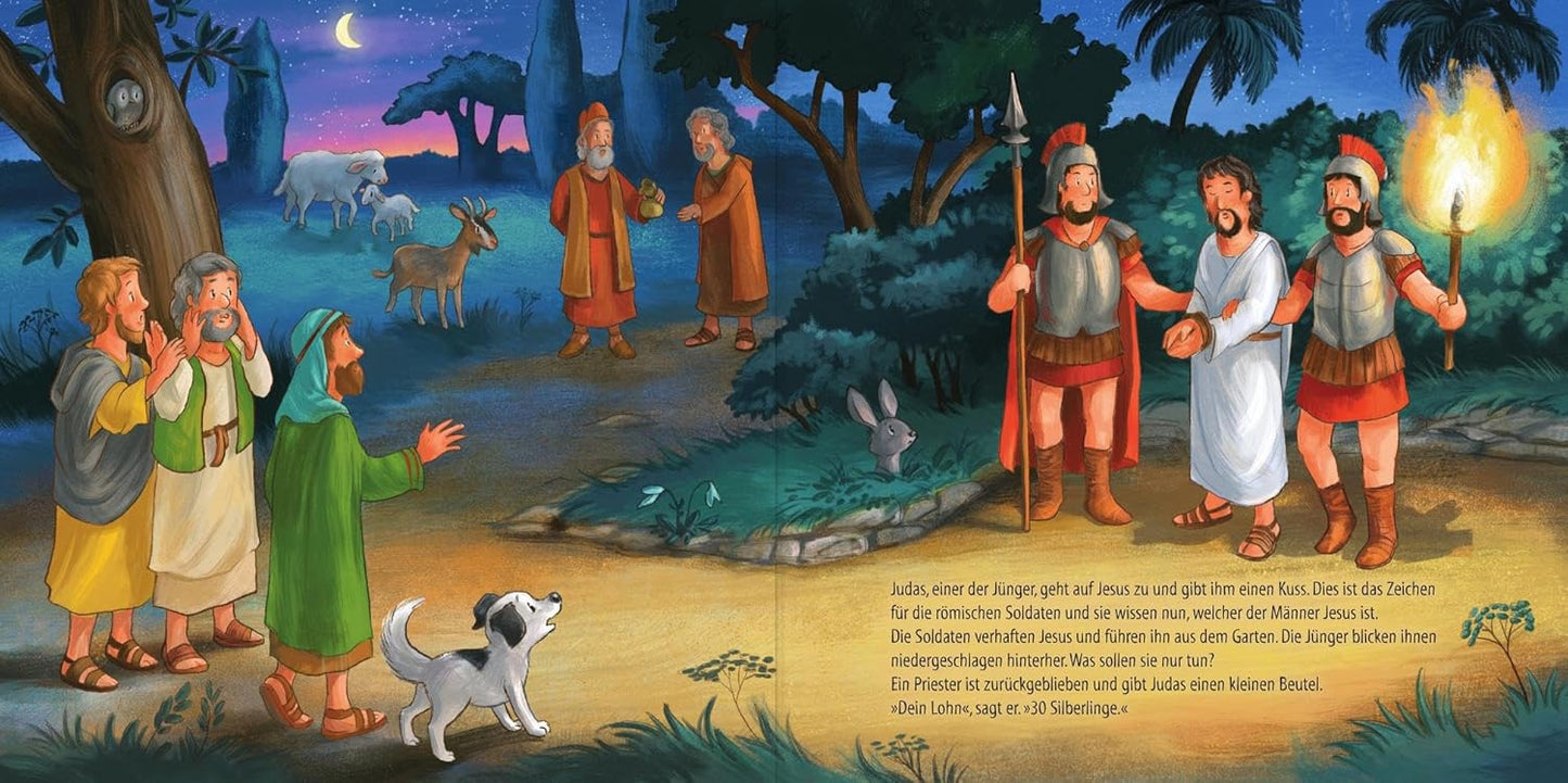 Die Ostergeschichte: Ein Bilderbuch mit 12 Figuren zum Spielen by Katharina Wilhelm (Autor), Tina Nagel (Illustrator)
