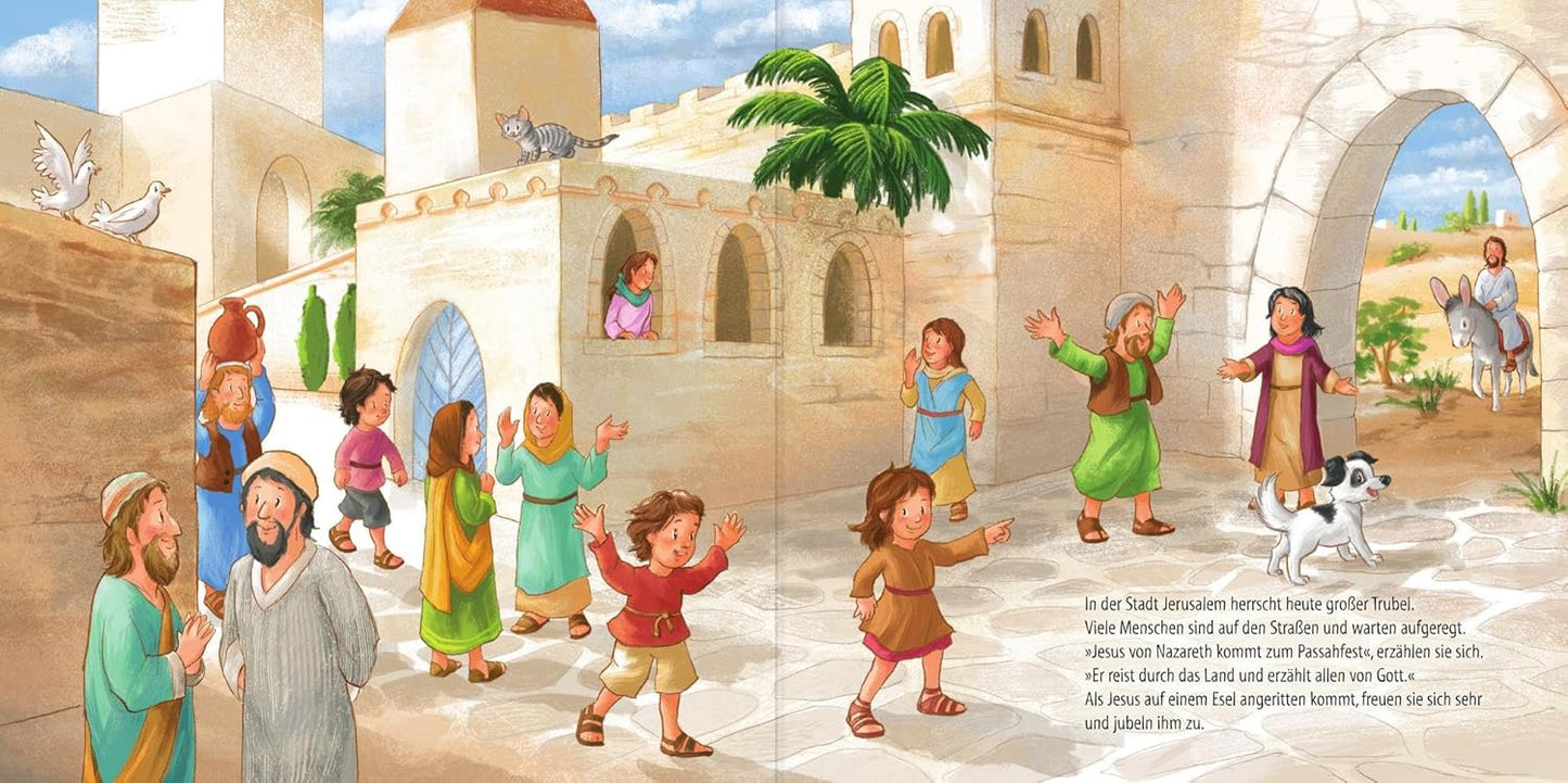 Die Ostergeschichte: Ein Bilderbuch mit 12 Figuren zum Spielen by Katharina Wilhelm (Autor), Tina Nagel (Illustrator)