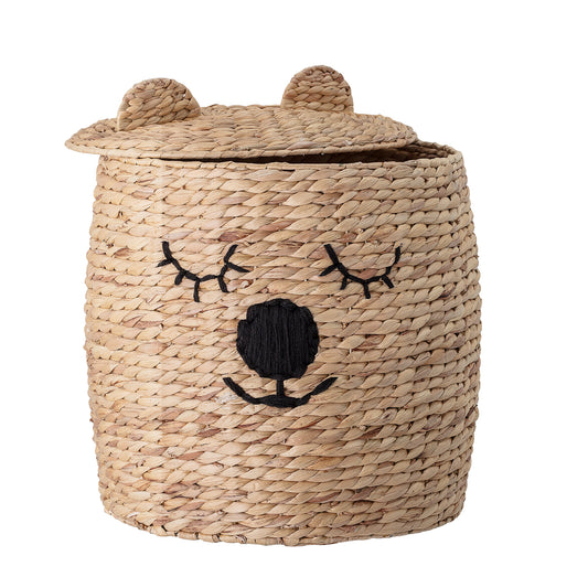 Dolma Basket w/Lid, Nature, Water Hyacinth
