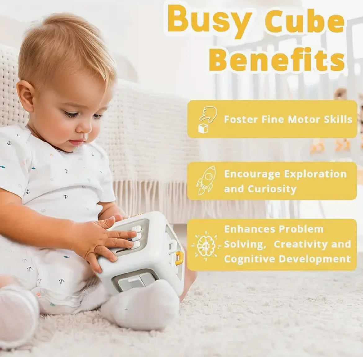 6-in-1 Baby Activity Cube – Play, Discover & Grow!