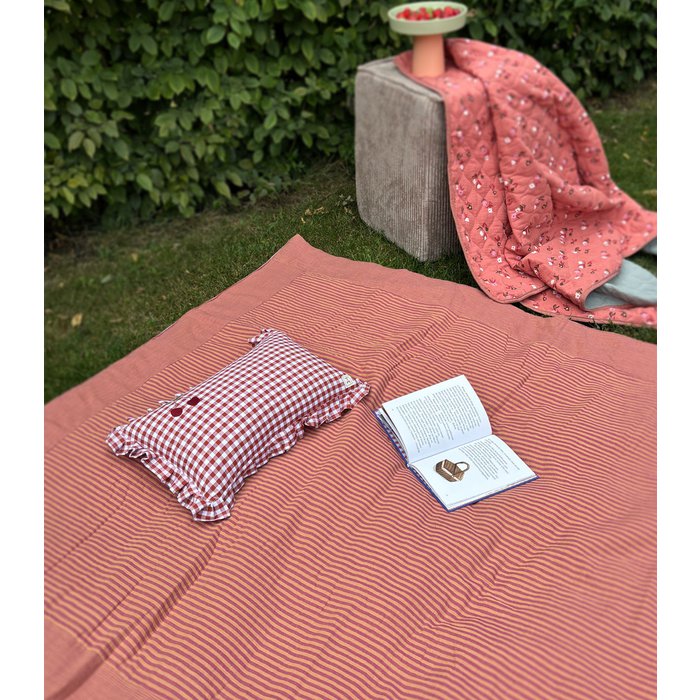 Vintage flowers - soft quilted muslin blanket xxl / bedspread 200/130 cm