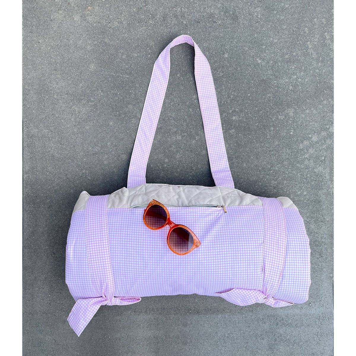 Vichy Pink - XXL picnic blanket - picnic mat 180×160 cm