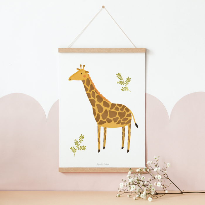 Poster Giraffe Children's Room - Children's Poster Baby Animals