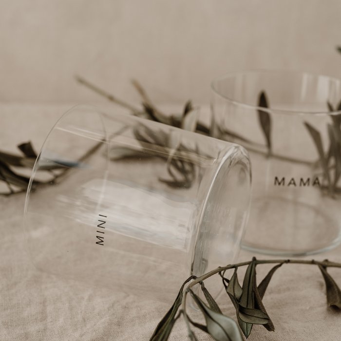 Drinking glass in a set of 2 Mama & Mini