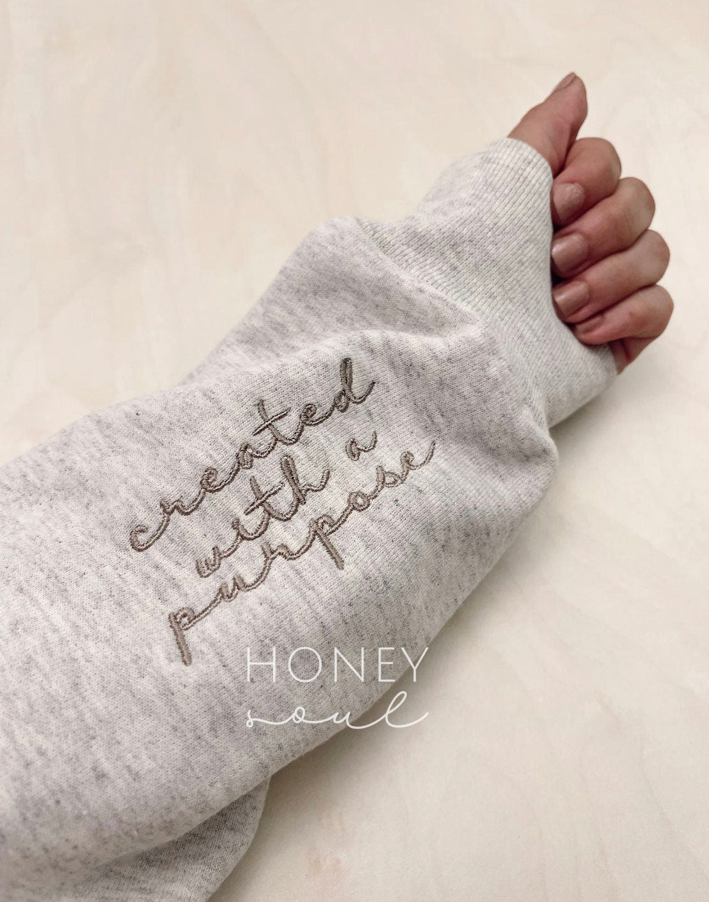 Created with A Purpose Embroidered Sweatshirt