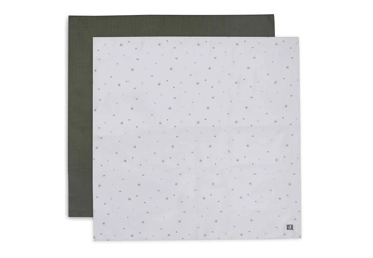 Swaddle Muslin 115x115cm Stargaze Leaf Green (2pack)