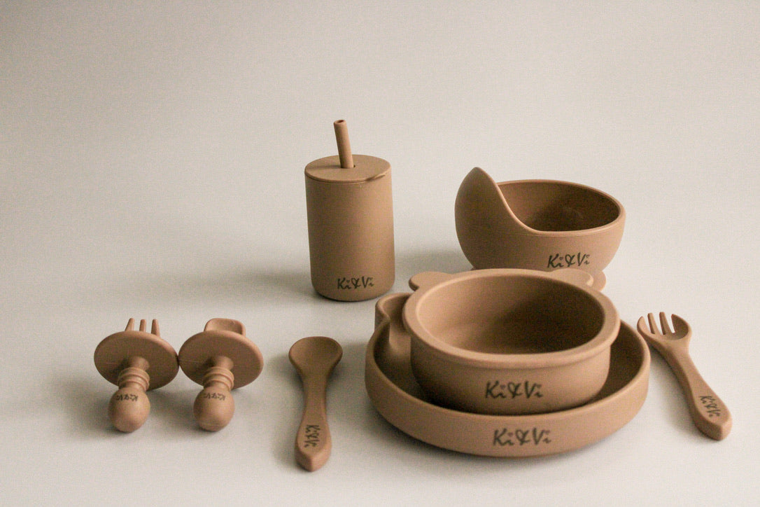 My First Cup & Straw in Taupe & Spice Pumpkin