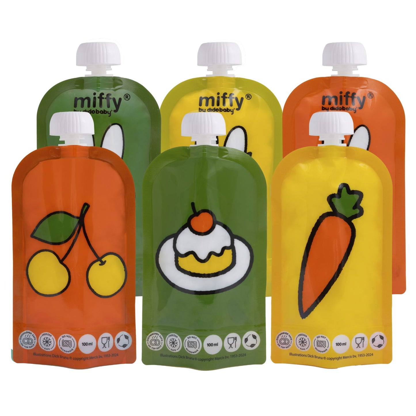 Miffy x Didobaby – Pack 6 reusable pouches