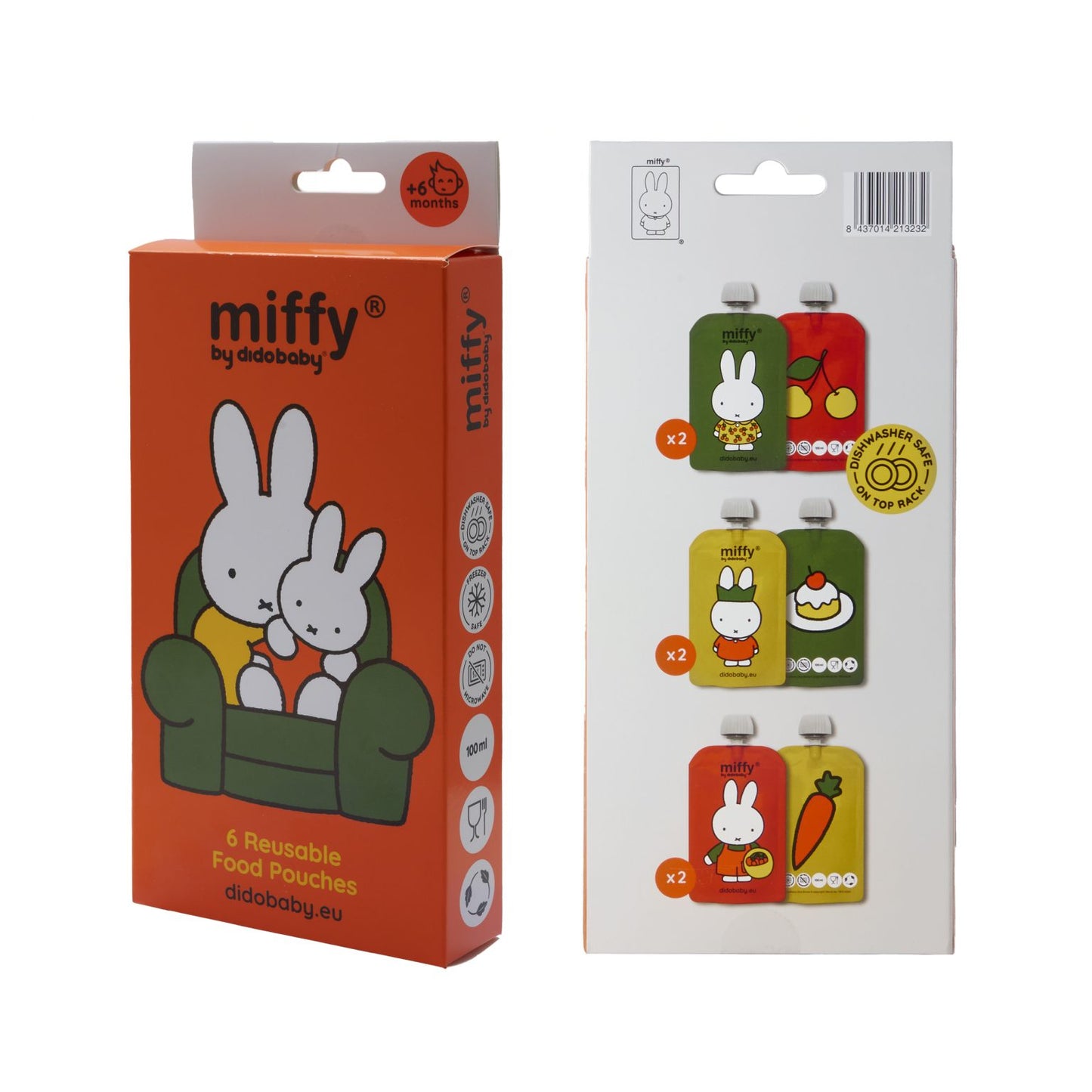 Miffy x Didobaby – Pack 6 reusable pouches