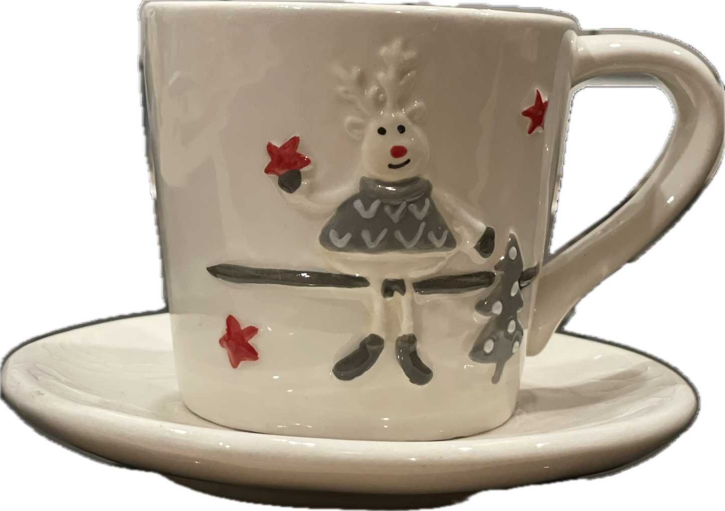 Christmas Reindeer Mug & Saucer Set for Kids