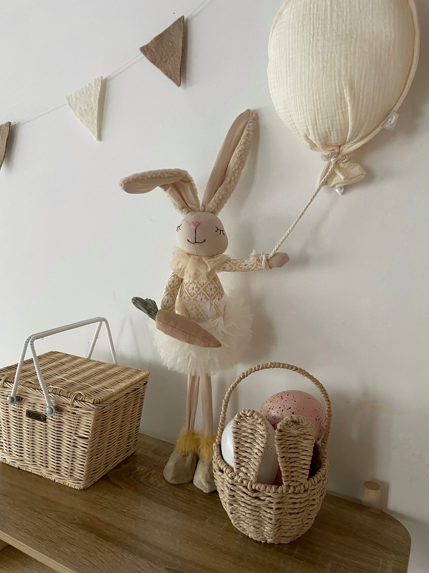 Upright Bunny Holding a Carrot - A Whimsical Springtime Friend