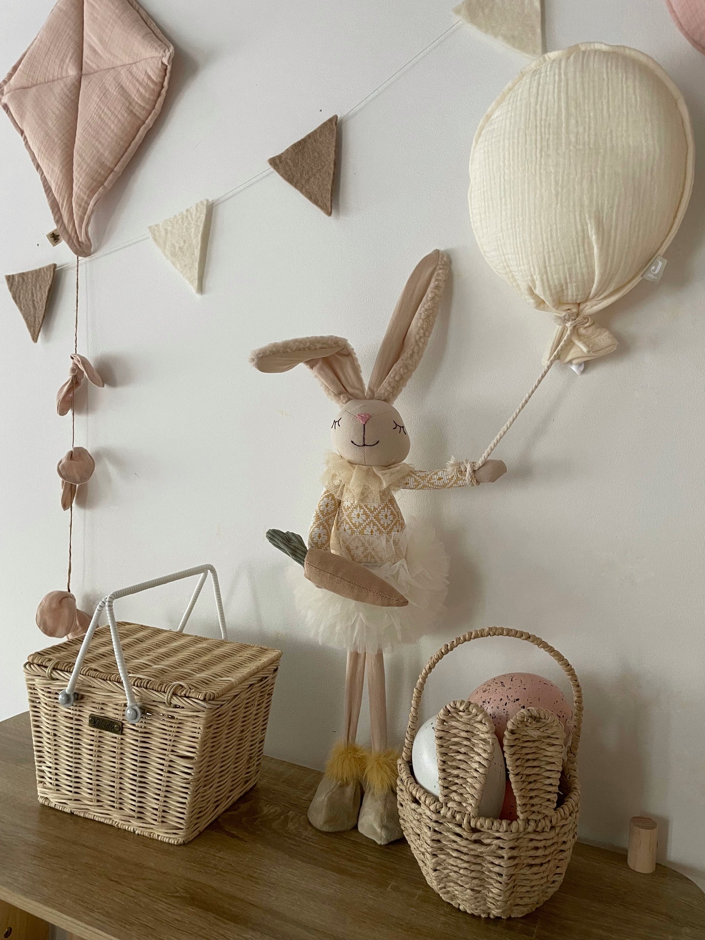 Upright Bunny Holding a Carrot - A Whimsical Springtime Friend