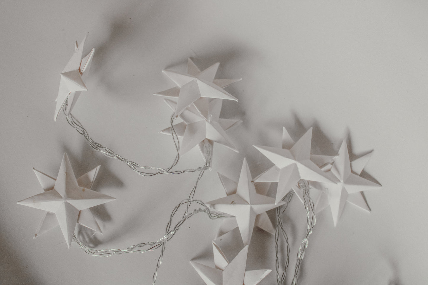 LED paper star fairy-lights 10 pcs, battery operated