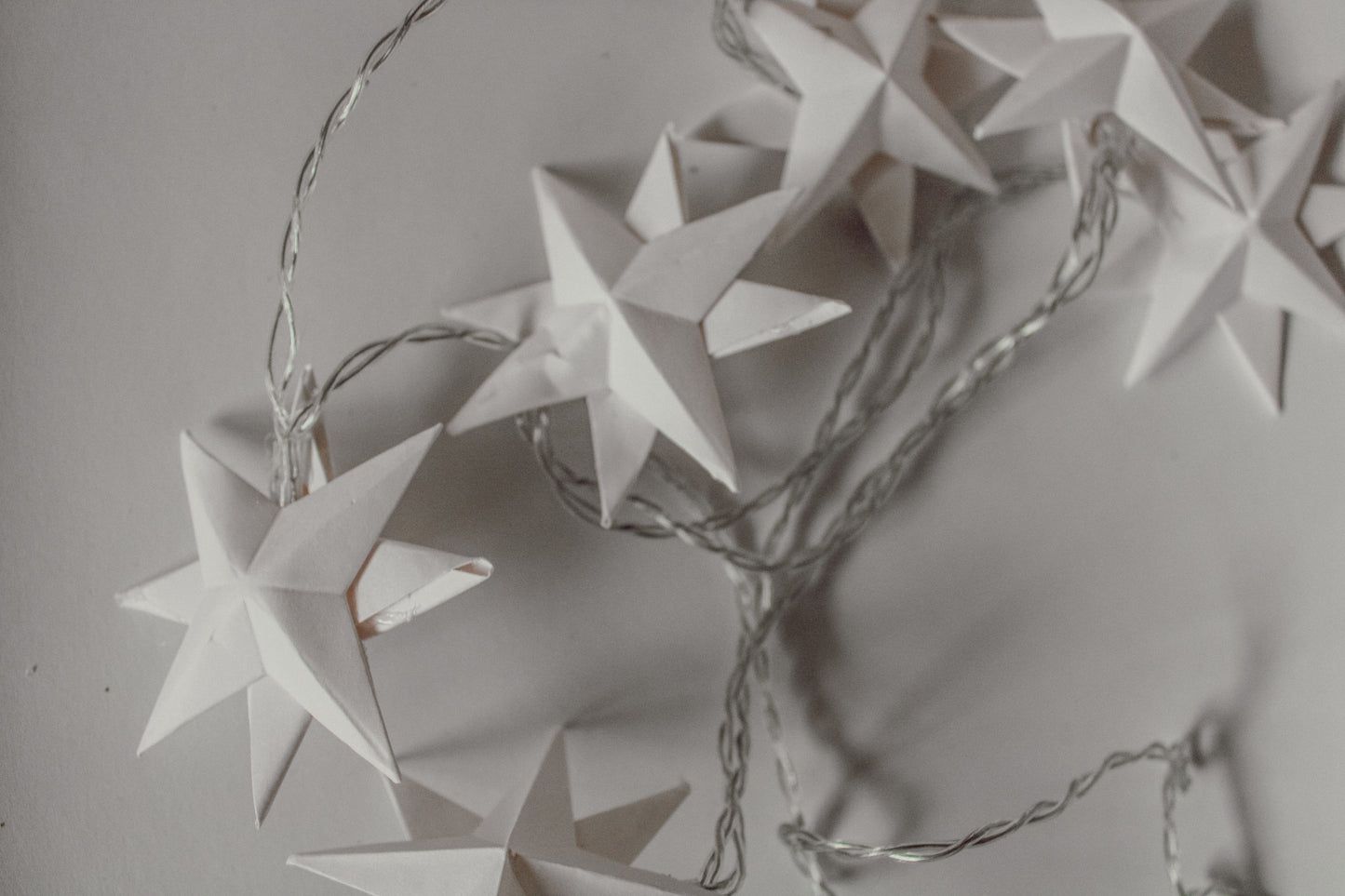 LED paper star fairy-lights 10 pcs, battery operated