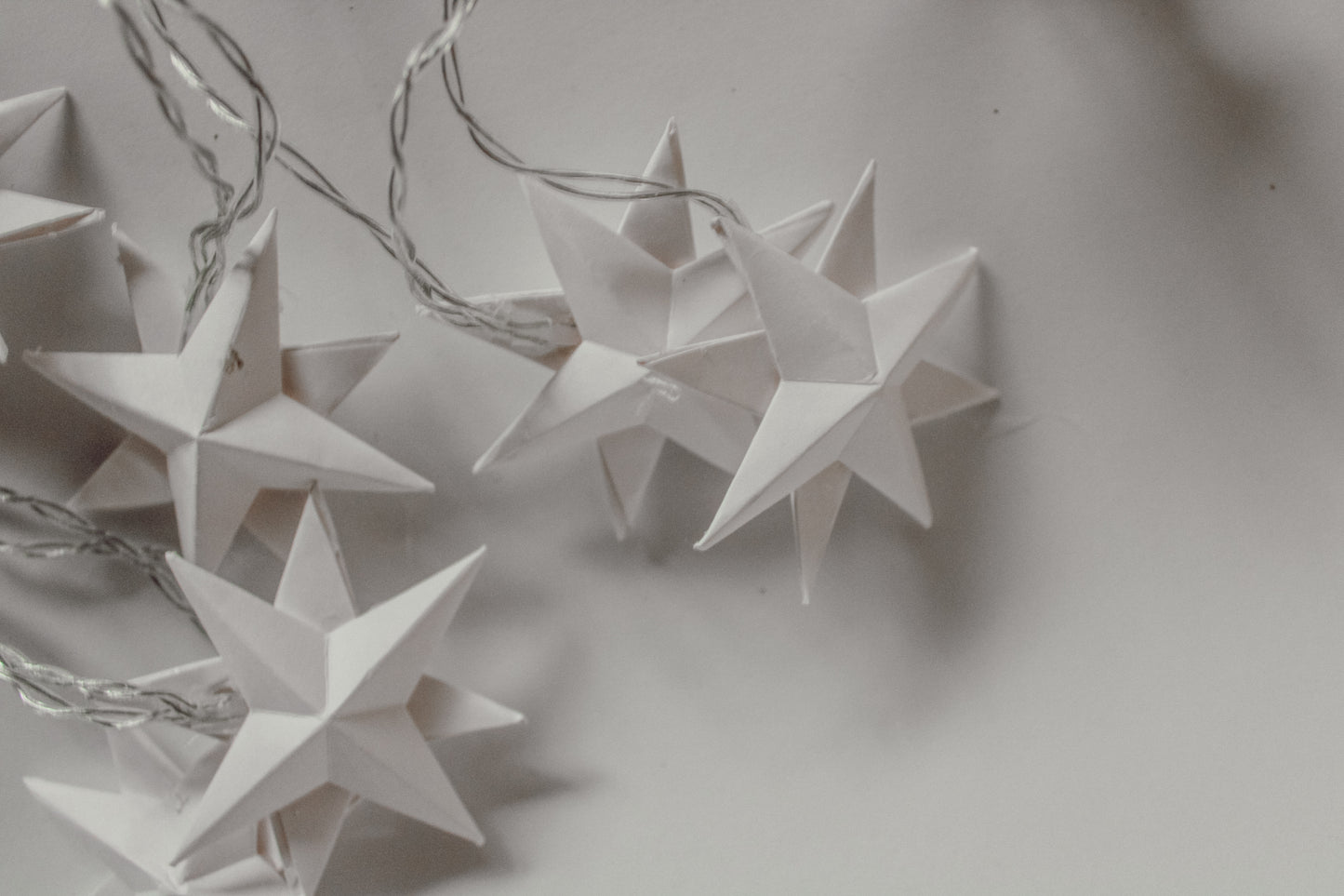 LED paper star fairy-lights 10 pcs, battery operated