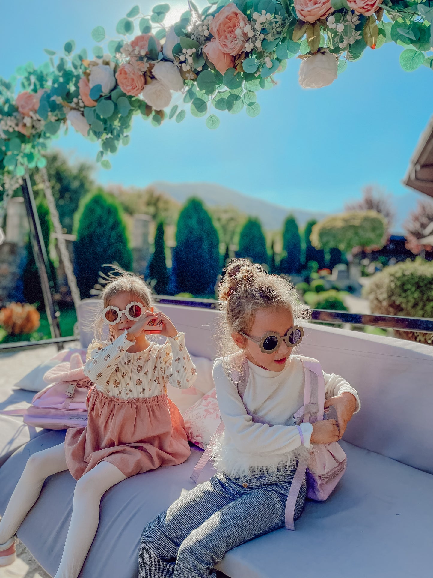 Baby and children's sunglasses UV400 daisy - taupe