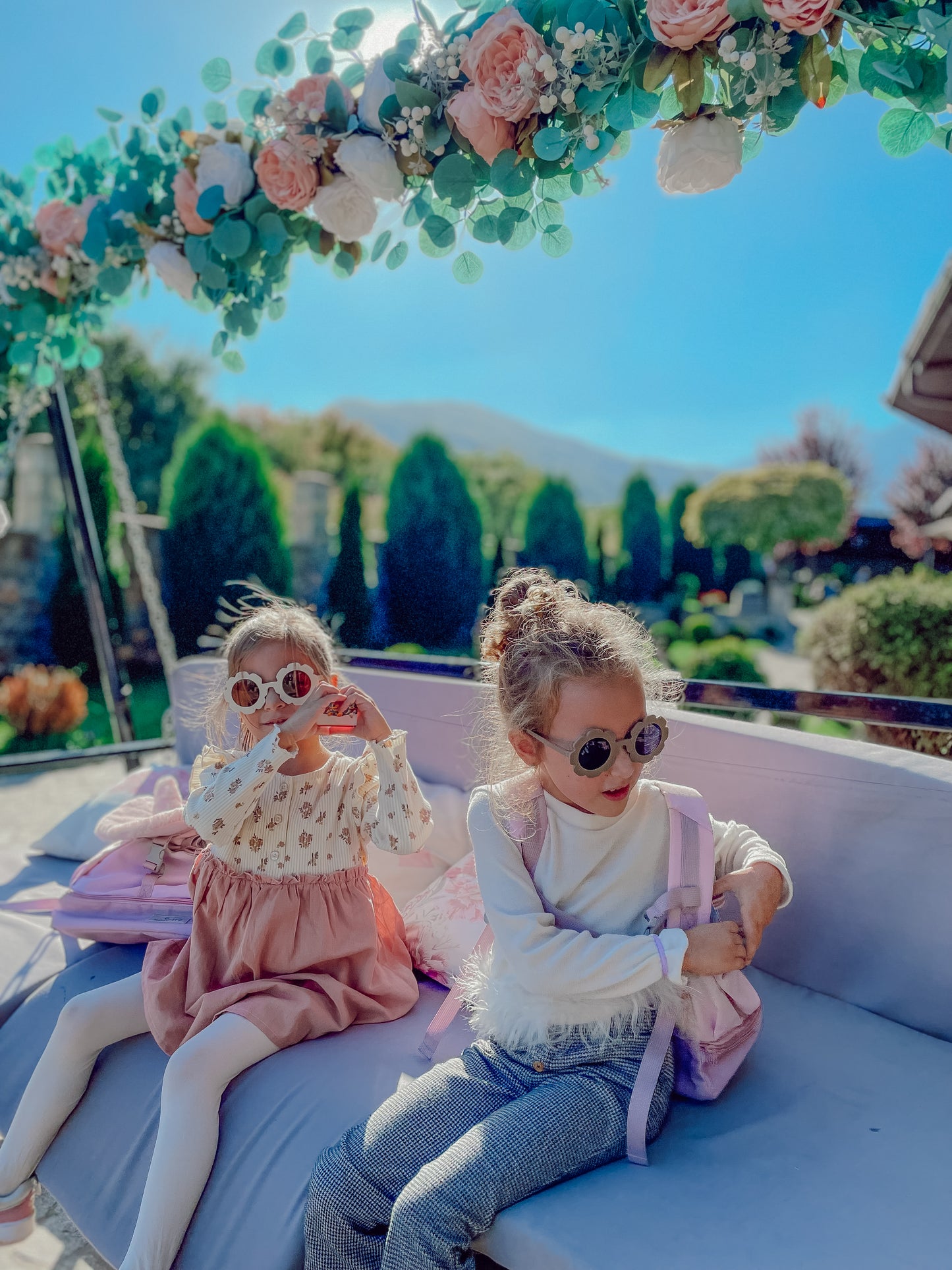 Baby and children's sunglasses UV400 daisy - taupe