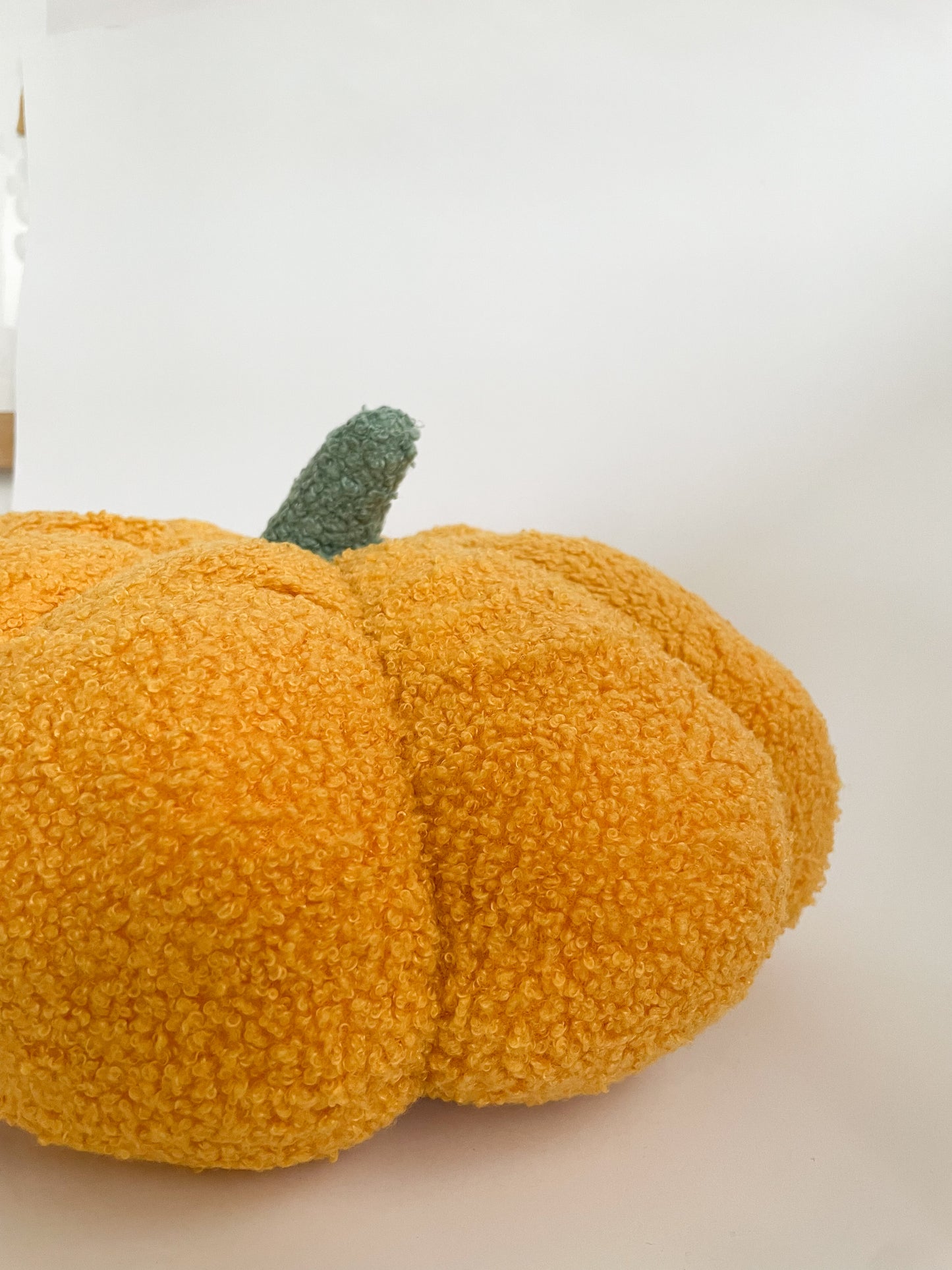 Pumpkin Shaped Pillow - Sherpa Orange 30cm