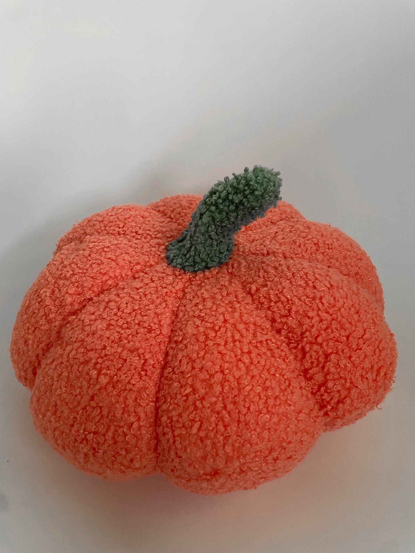 Pumpkin Shaped Pillow - Sherpa Pink Orange 20cm