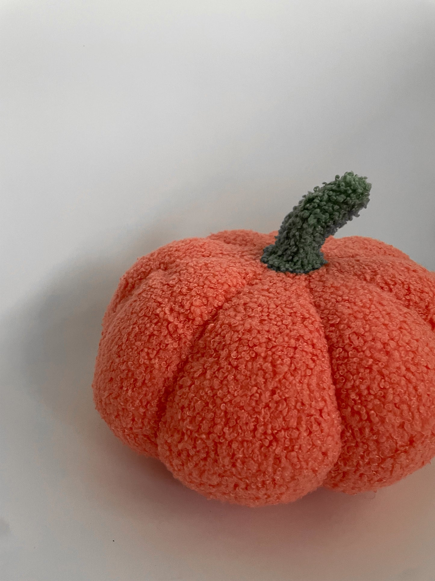 Pumpkin Shaped Pillow - Sherpa Pink Orange 20cm