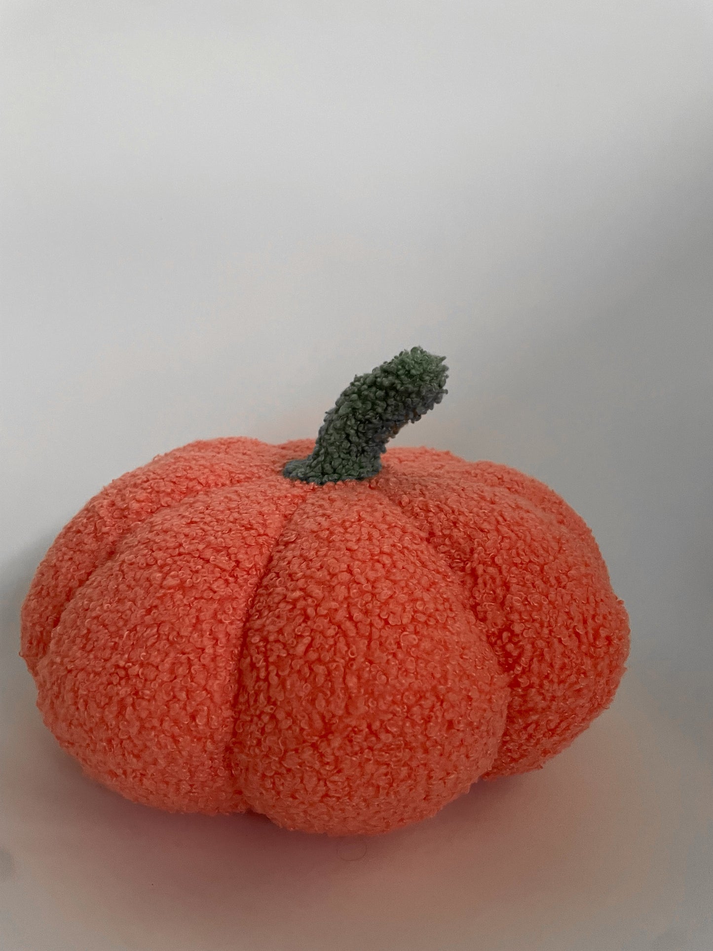 Pumpkin Shaped Pillow - Sherpa Pink Orange 20cm