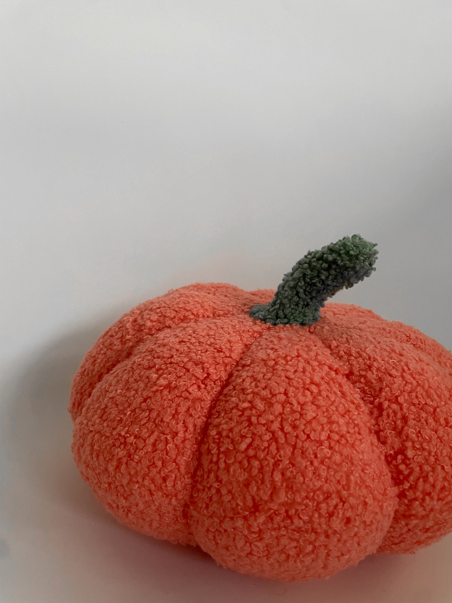 Pumpkin Shaped Pillow - Sherpa Pink Orange 20cm