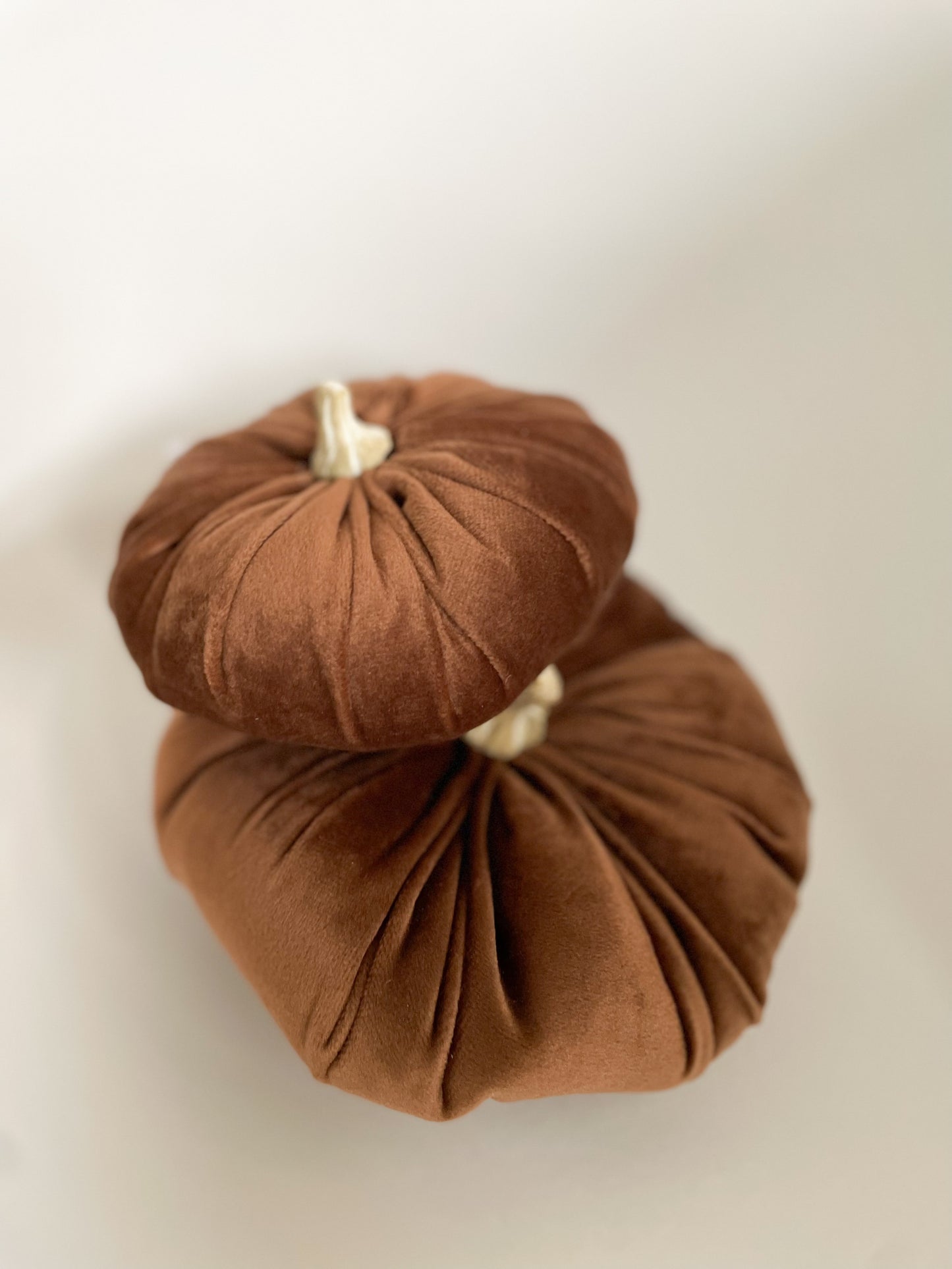 Velour Pumpkins Set of 2 - Brown