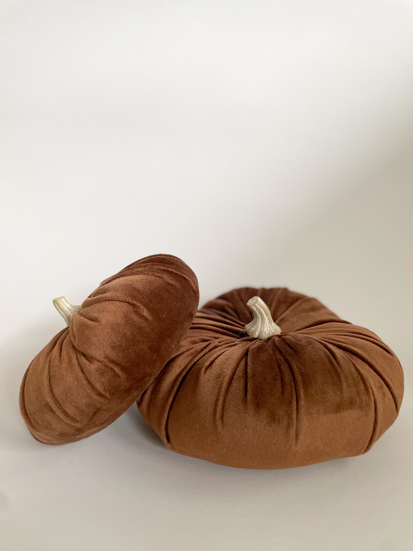 Velour Pumpkins Set of 2 - Brown