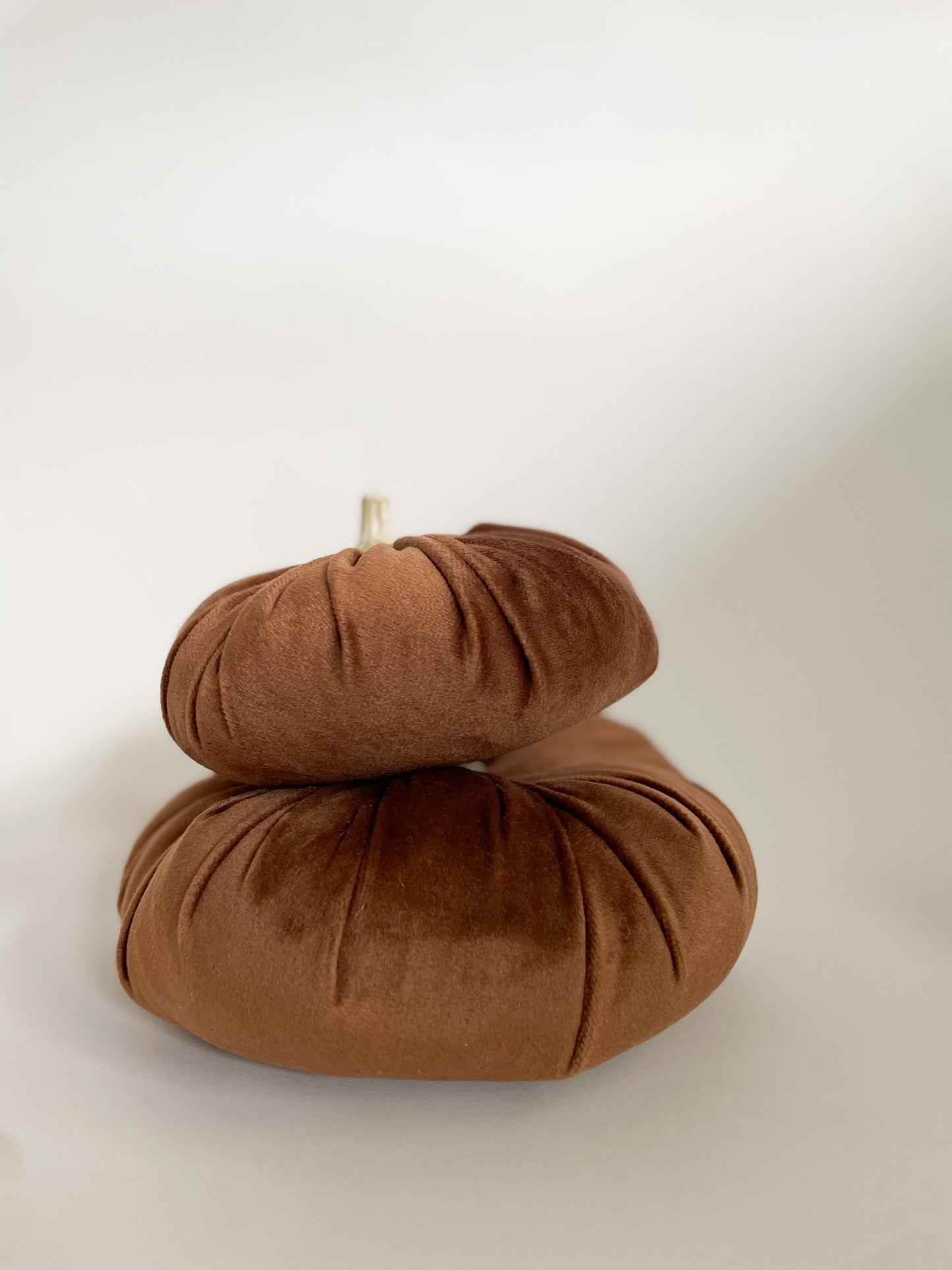 Velour Pumpkins Set of 2 - Brown