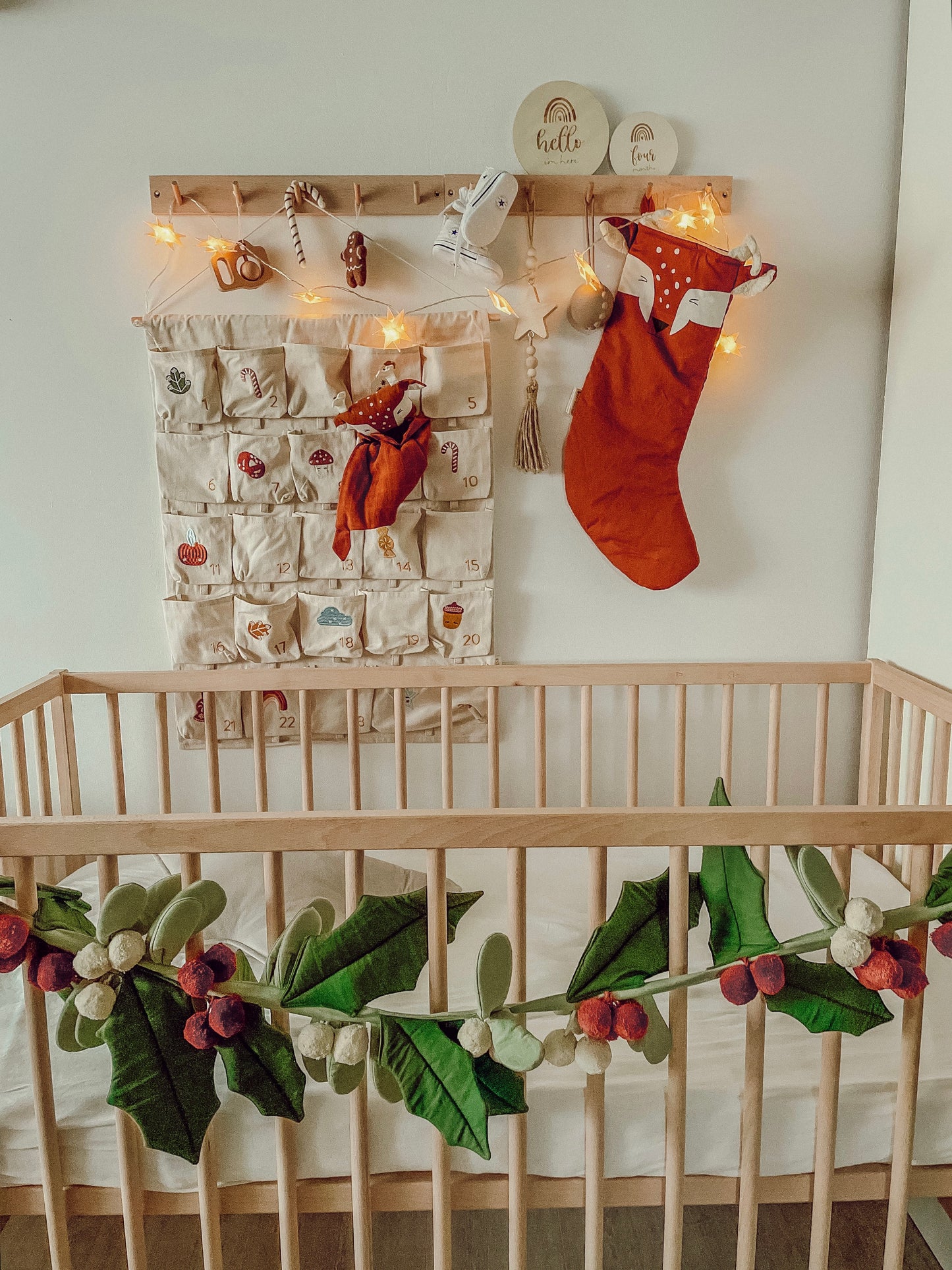 Wall advent Calendar, Embroidered