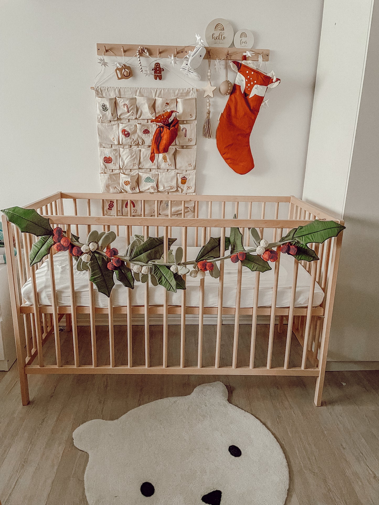 Wall advent Calendar, Embroidered