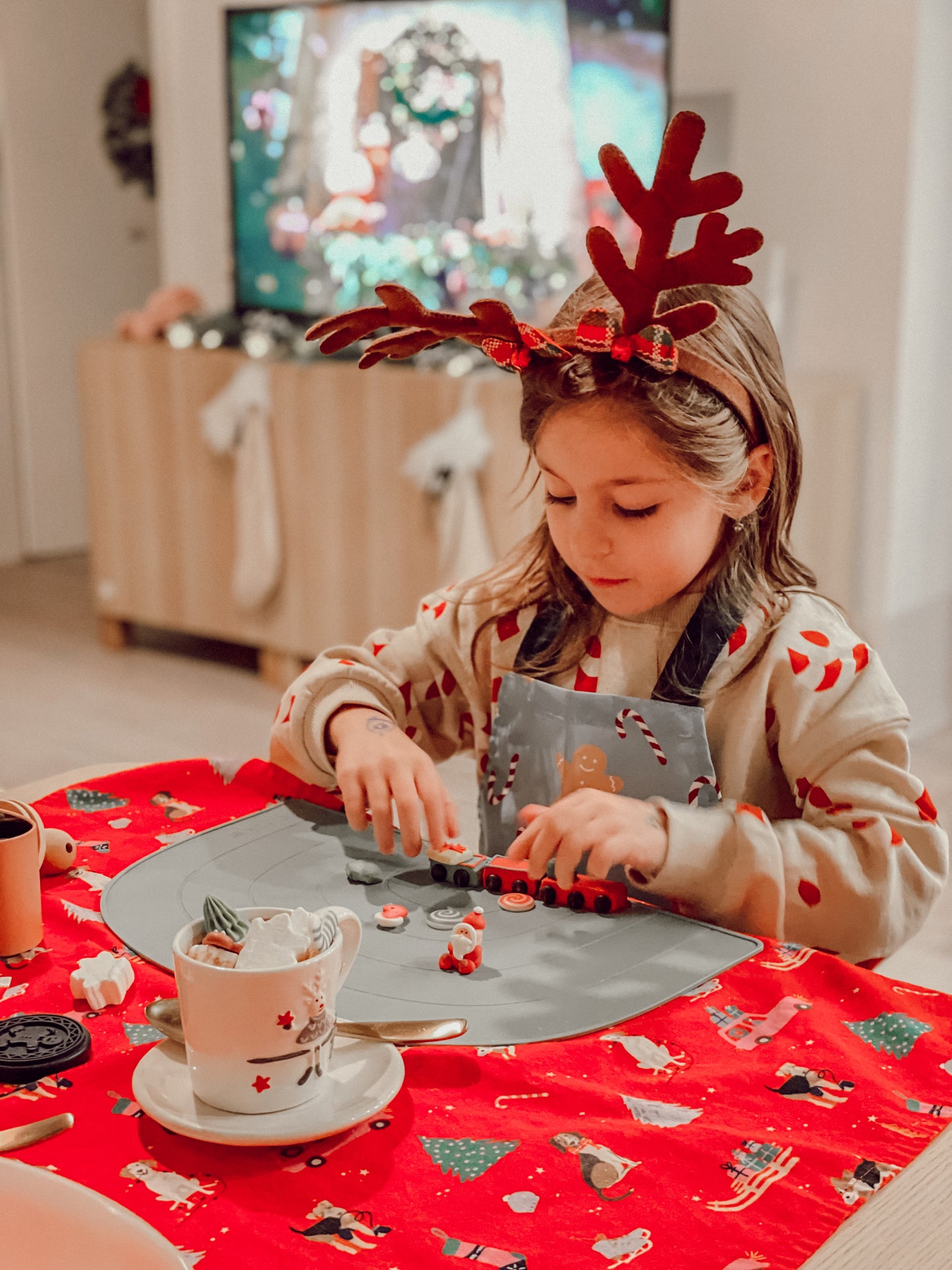 Christmas Reindeer Mug & Saucer Set for Kids