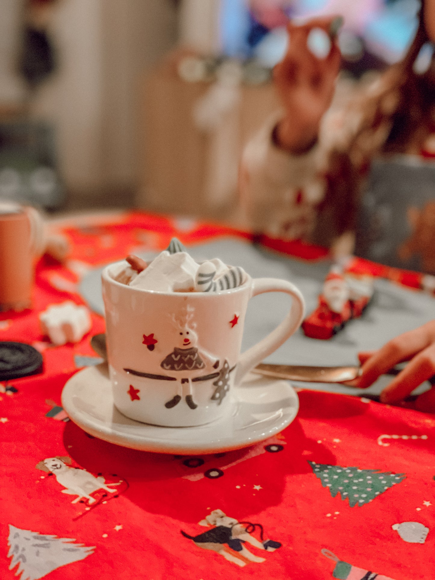 Christmas Reindeer Mug & Saucer Set for Kids