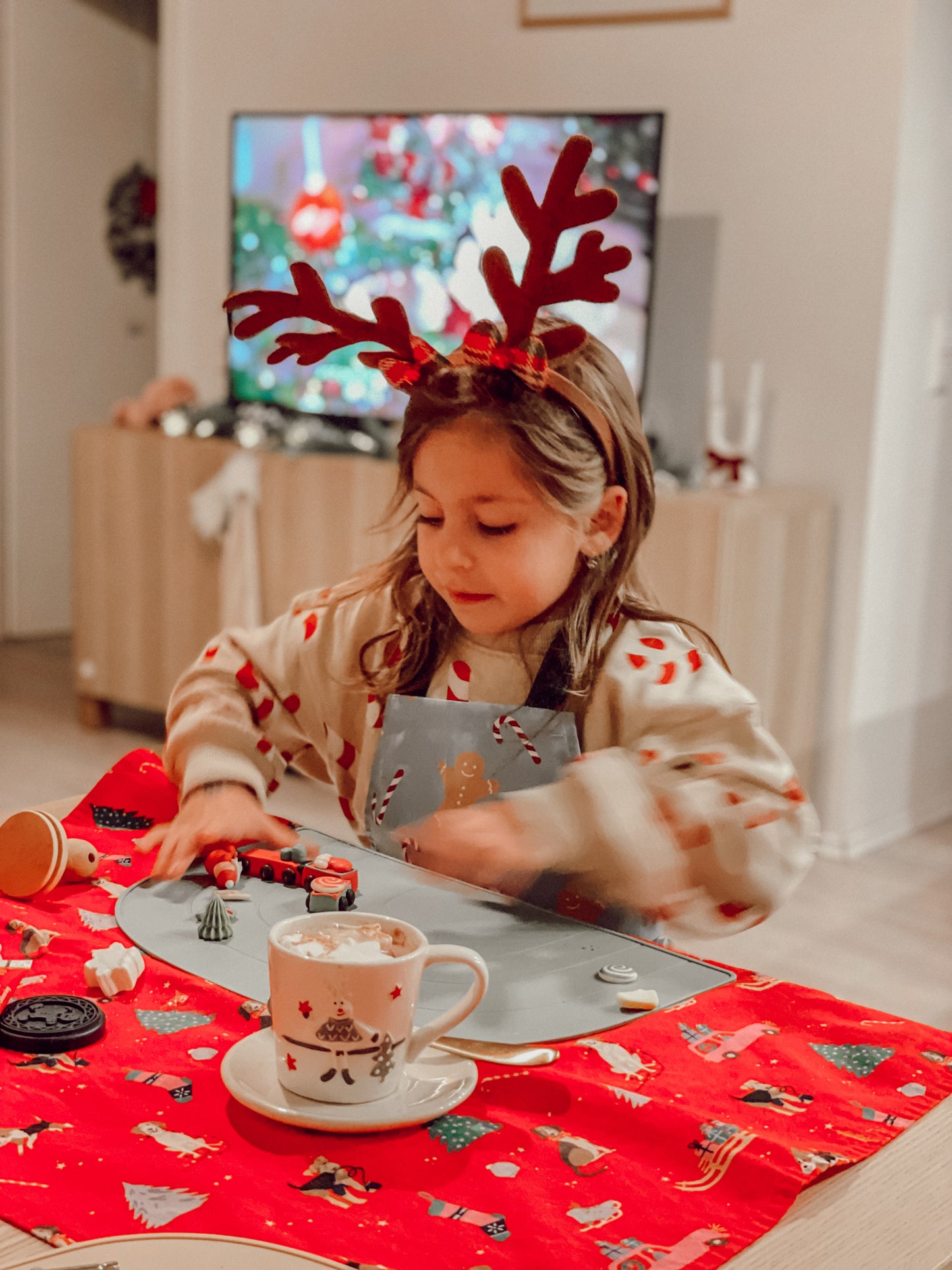 Christmas Reindeer Mug & Saucer Set for Kids