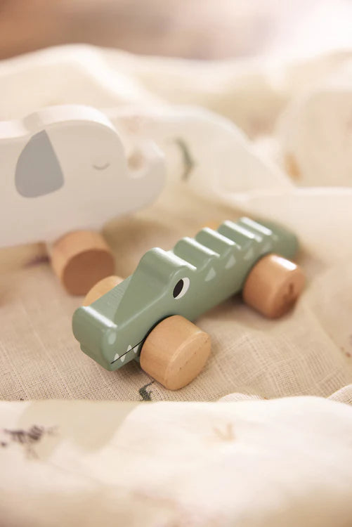 Wooden Crocodile on Wheels - Jungle Jambo
