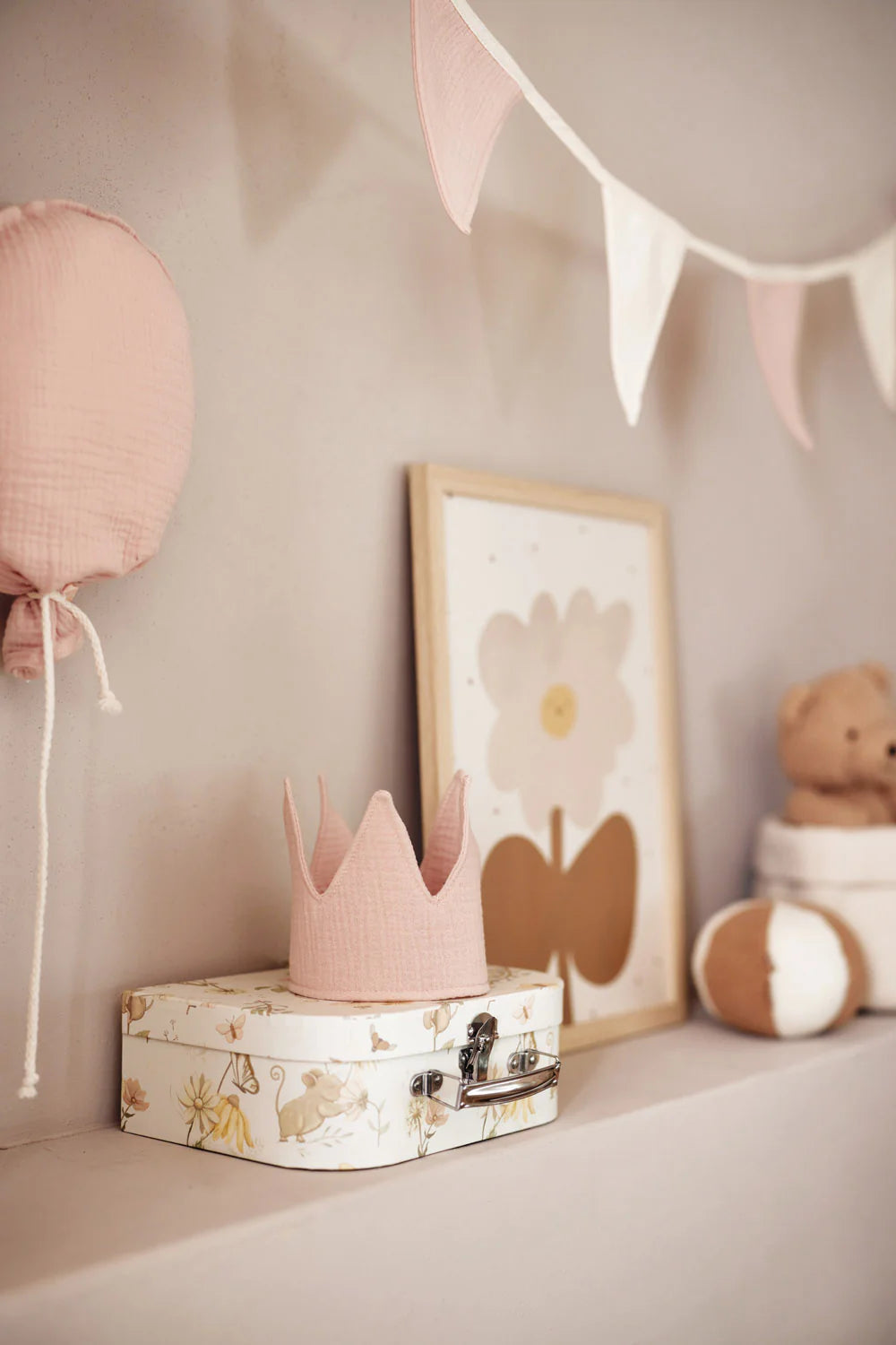 Flag garland 200x17cm Rose/Ivory
