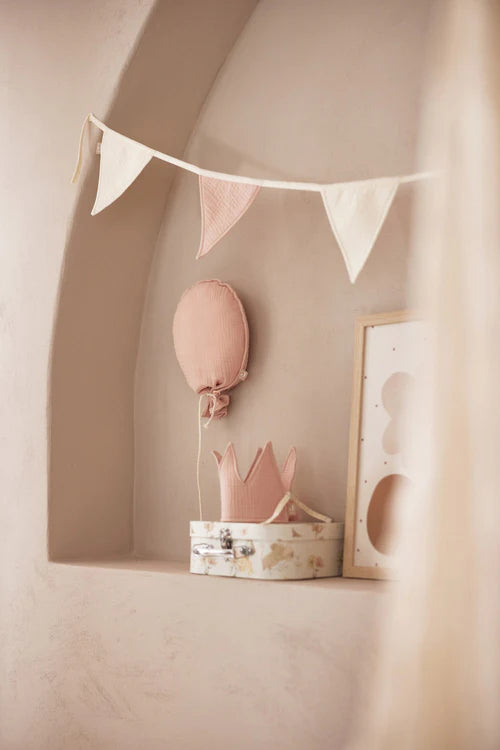 Flag garland 200x17cm Rose/Ivory