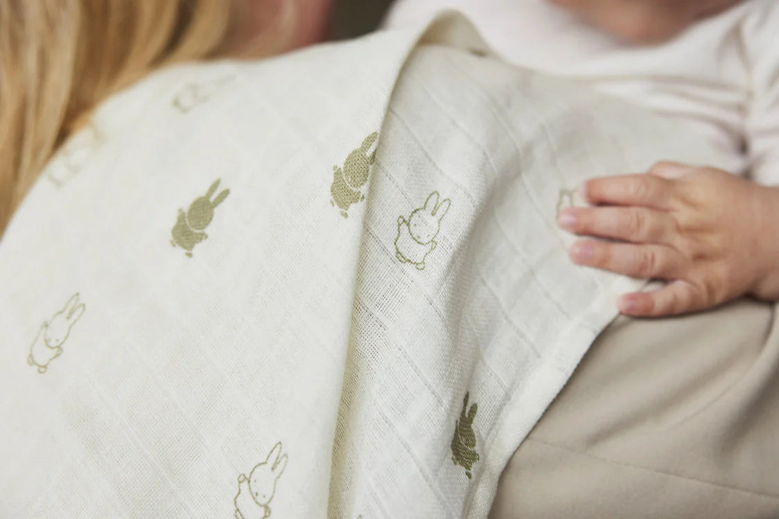 Cloth Muslin 70x70cm Happy Miffy - Olive Green - 3 Pack