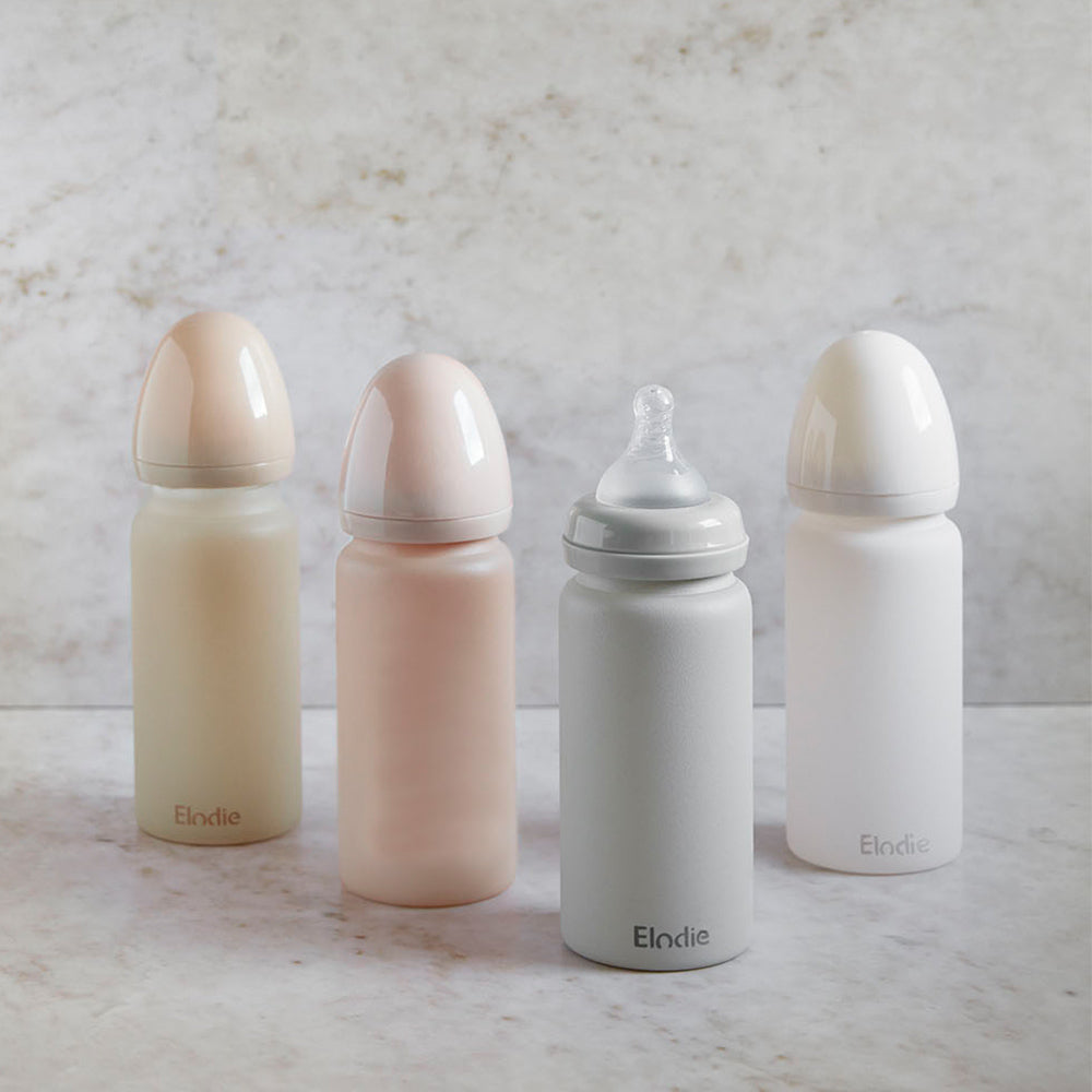 Glass Baby Bottle - Vanilla White