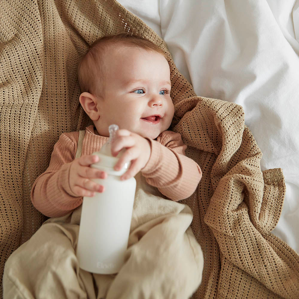 Glass Baby Bottle - Vanilla White