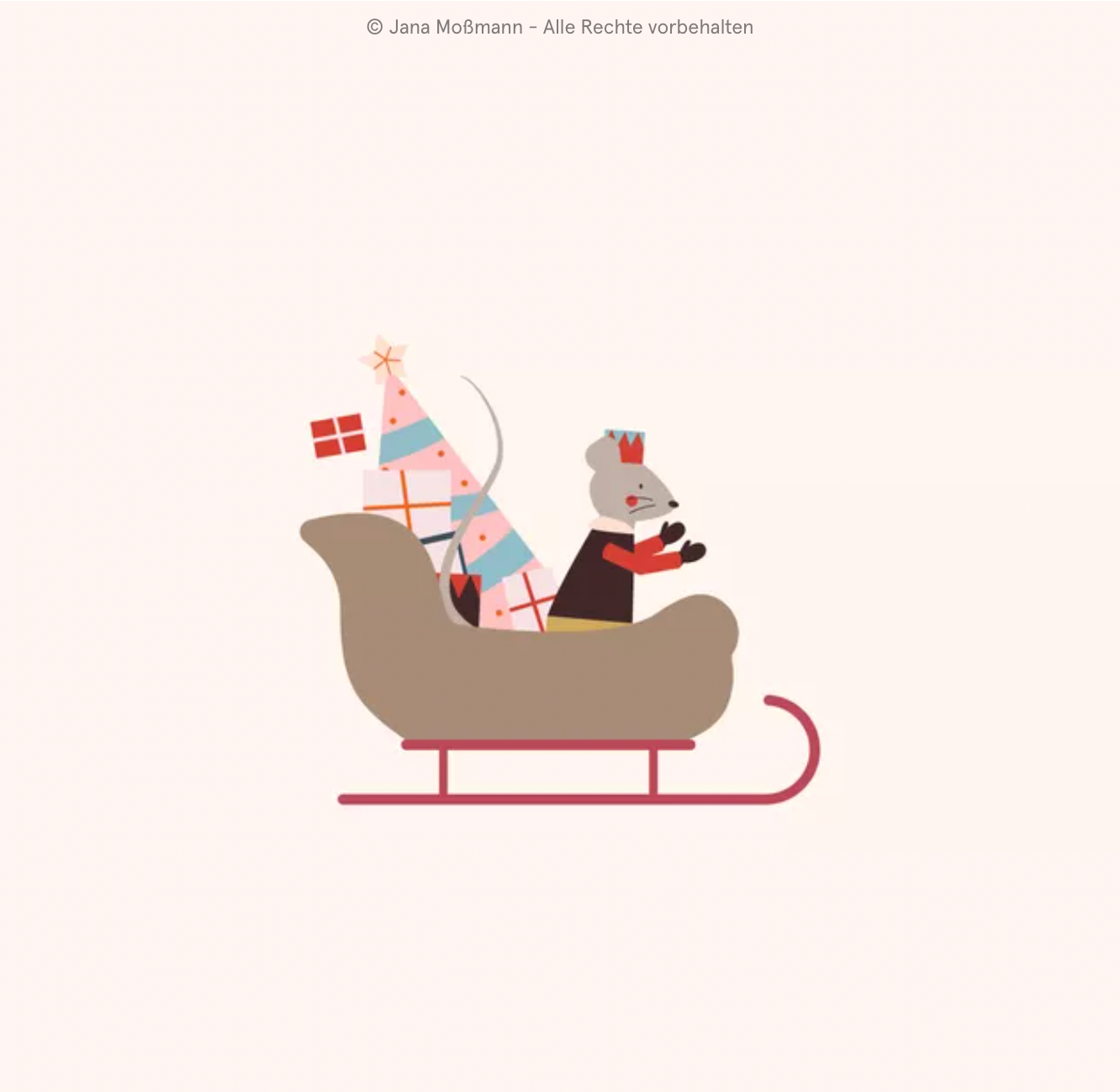 Decorative cushion, Magical Mouse Christmas Sleigh
