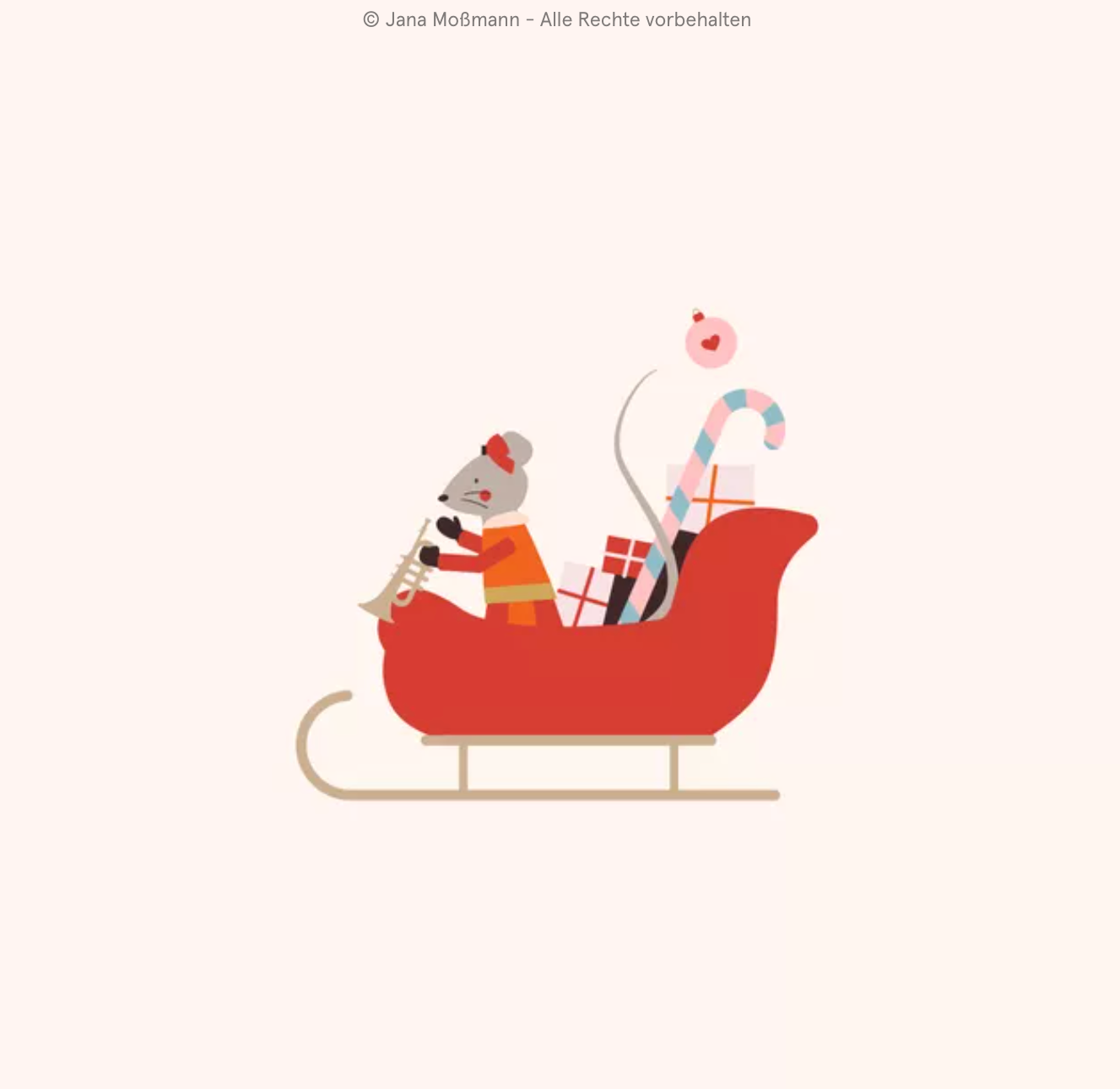 Decorative cushion, Magical Mouse Christmas Sleigh