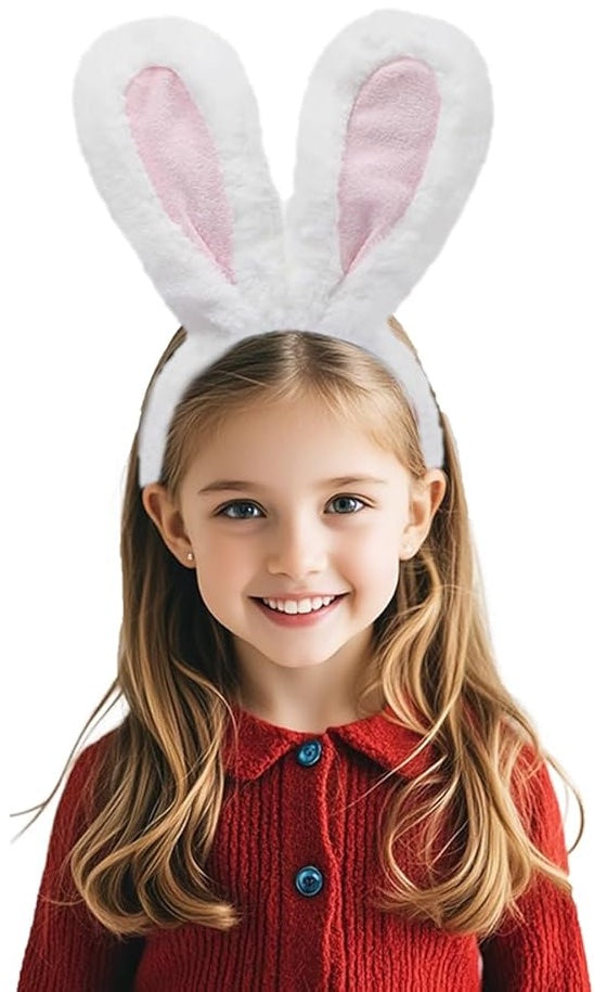 Bunny Ears Plush Headband - Pink