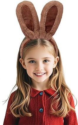 Bunny Ears Plush Headband - Brown