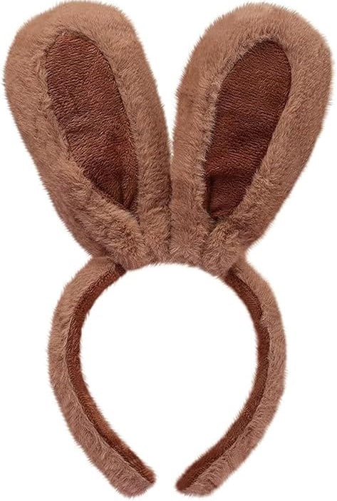 Bunny Ears Plush Headband - Brown