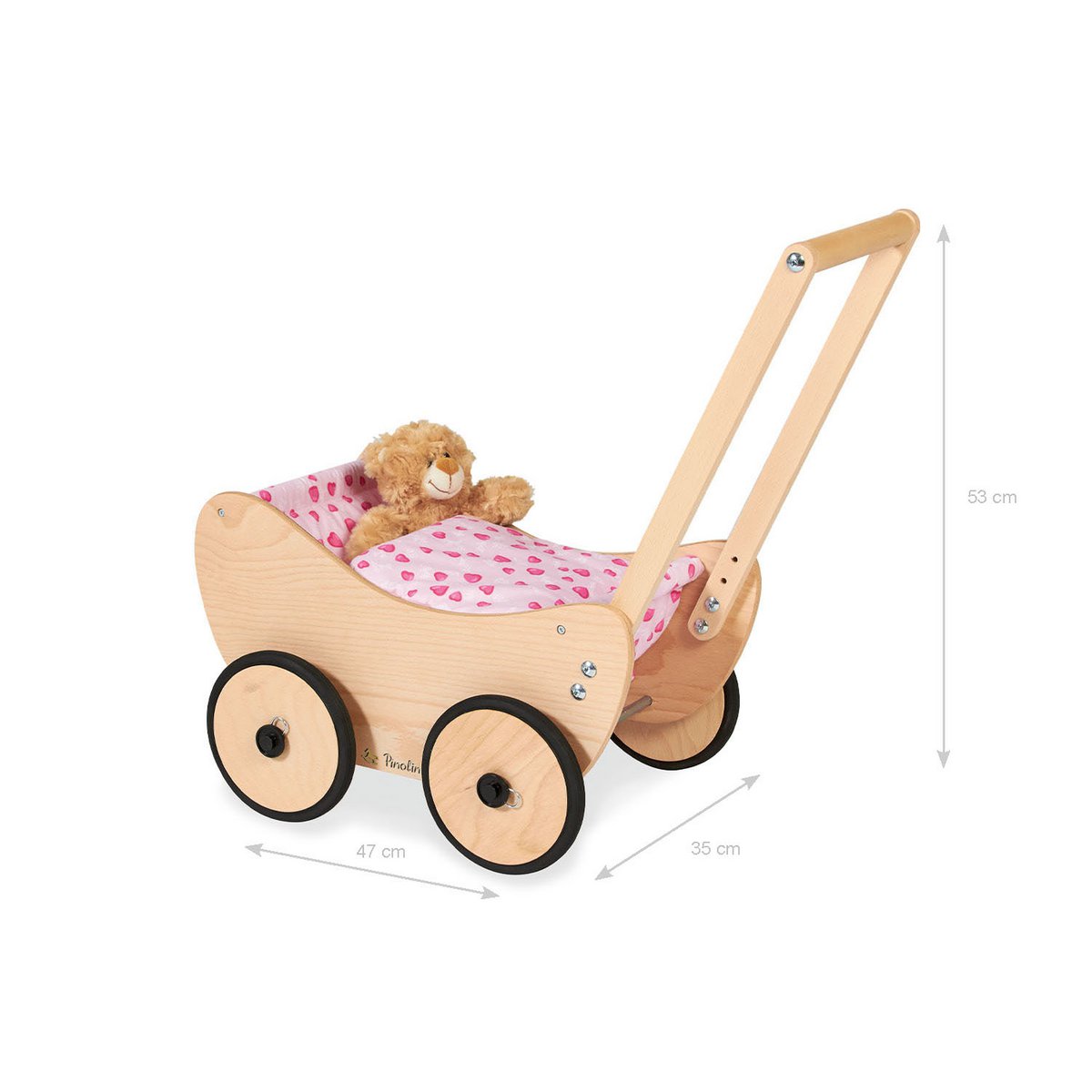 Doll’s pram 'Trixi', 2 parts, natural
