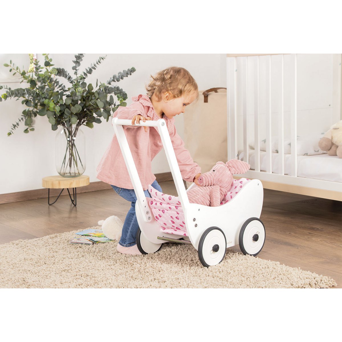 Doll’s pram 'Trixi', white, 2 parts