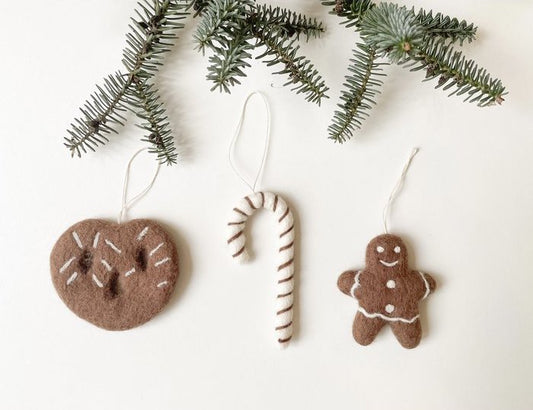 Wool Felt Ornaments Set of 3