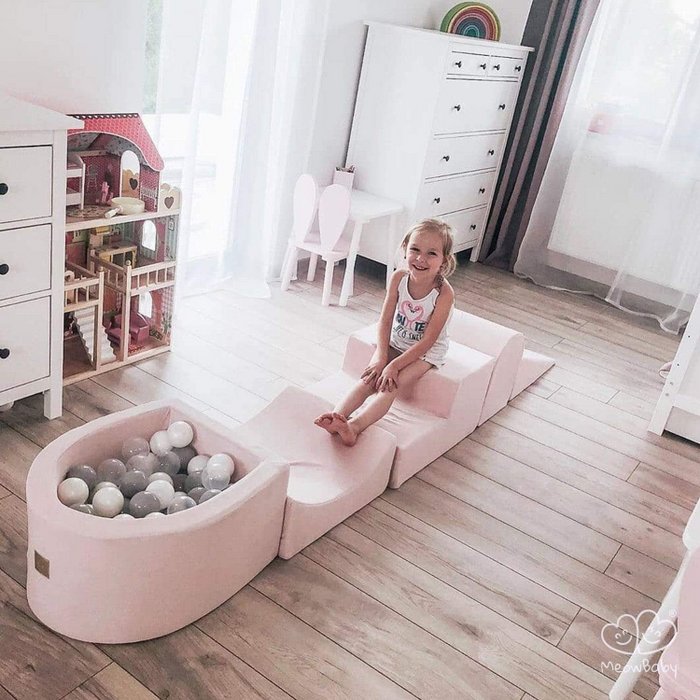 Foam Playset with ball pit including 100 Balls: Light Pink